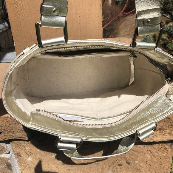 Michael Kors Metallic Silvery Gold Leather Handbag - Picture 5 of 8
